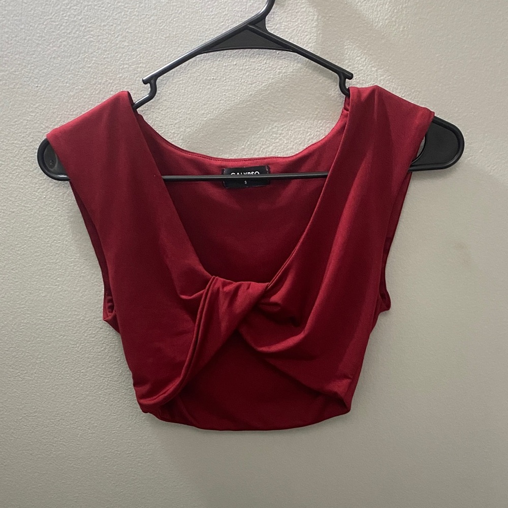 Forever 21 Red Twist Front Crop Top